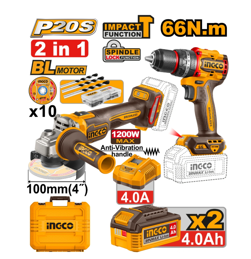 2 Pcs Cordless combo kit CKLI2025610