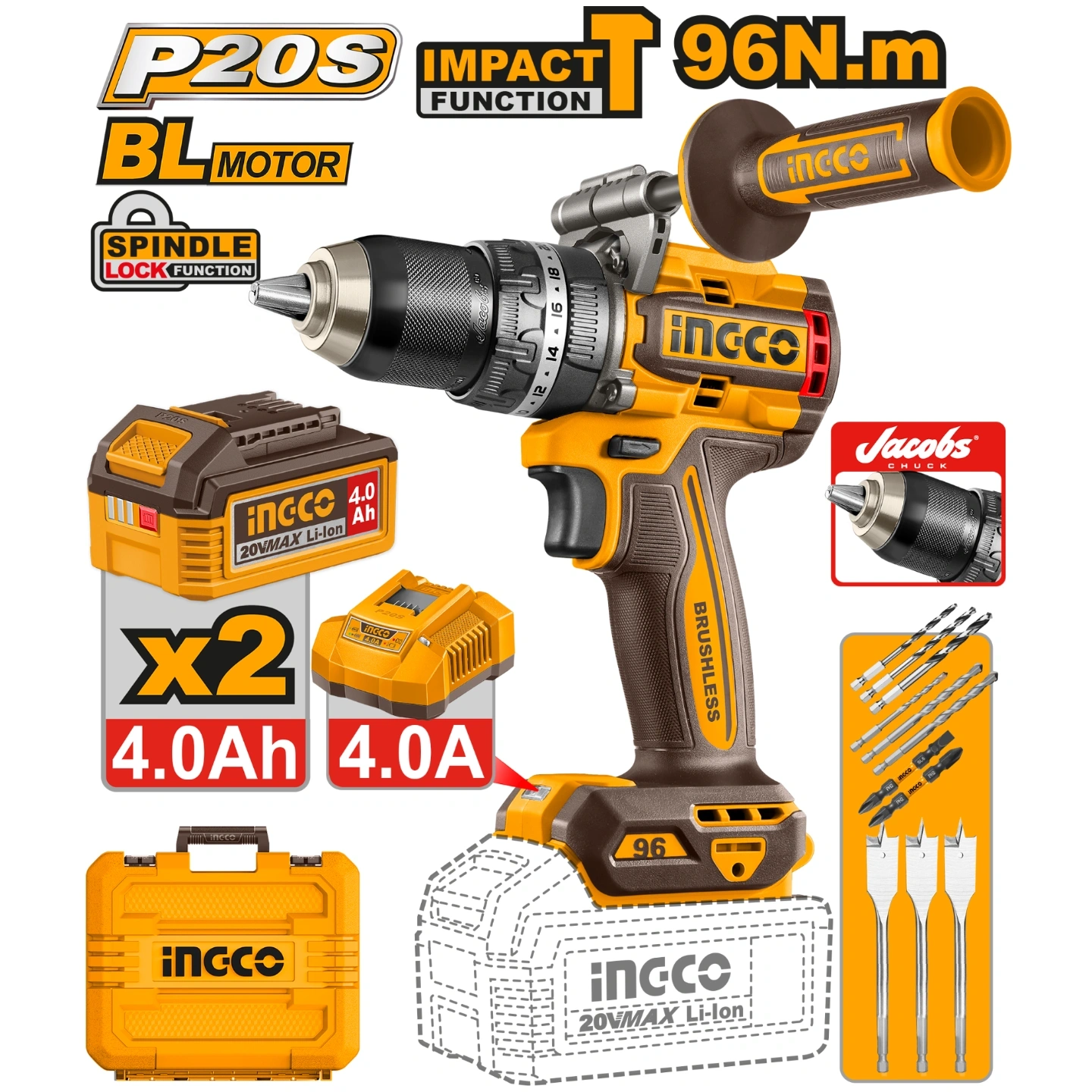 Brushless cordless impact drill CIDLI209686